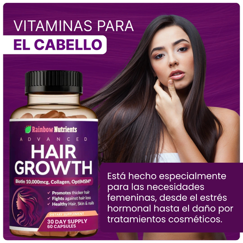 Frena ya la caída del cabello con las vitaminas Hair Growth